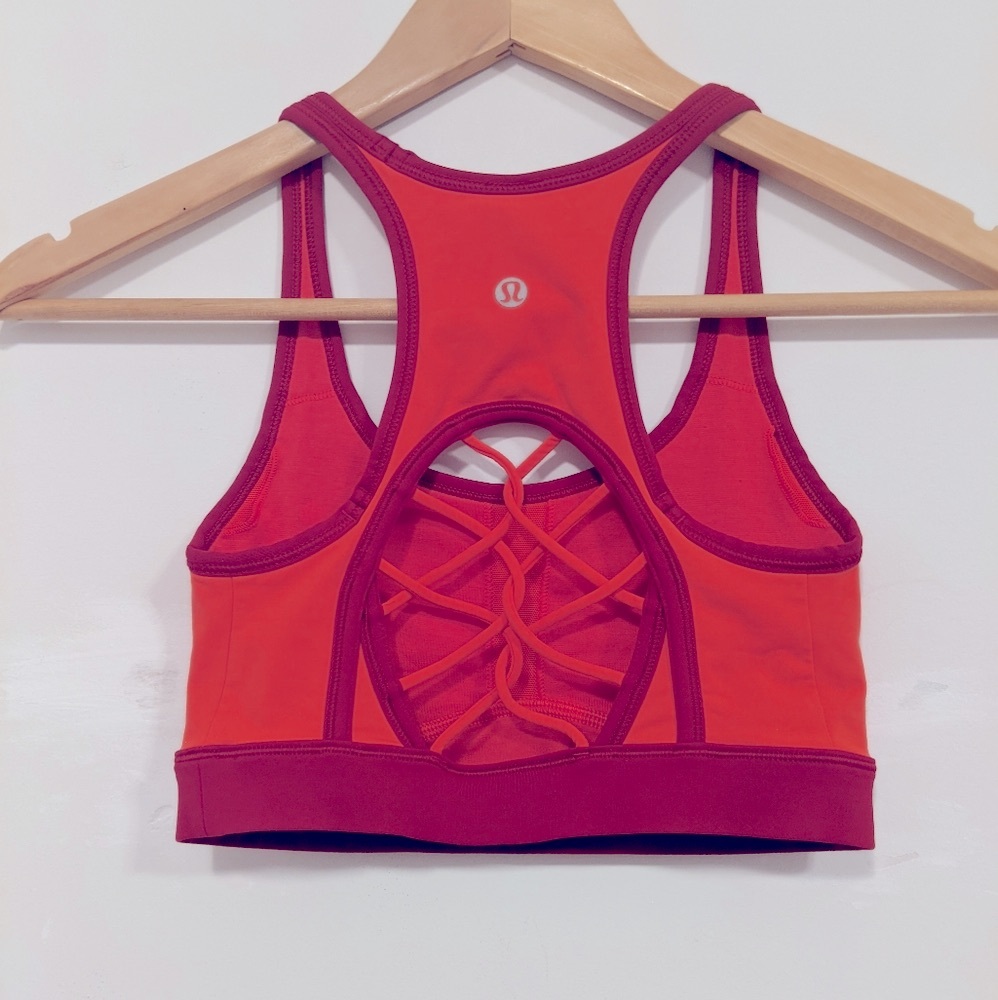 Lululemon Sweaty Or Not Bra II Alarming/Cranberry 2 - Picture 13 of 16